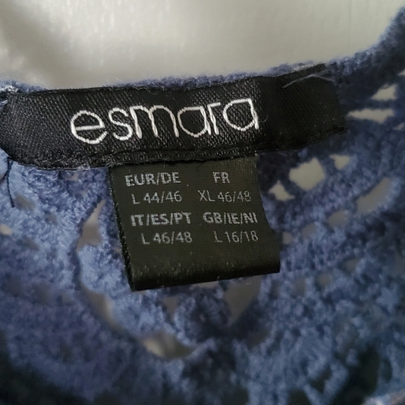 Esmara UK Brand Crochet Back Sinched Waist Tie Size 16 Blue and Orange Abstract. - Picture 6 of 7
